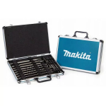 Makita D-42444 SDS-Plus grąžtų ir kaltų rinkinys 17 vnt perforatoriui betono/plytų/granito darbams su dėklu SDS-Plus kotai grąžtai &Oslash; 5&ndash;14 mm ilgiai 110&ndash;260 mm ir kaltai