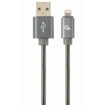Gembird Lightning į USB kabelis 2m CC-USB2S-AMLM-2M-BG pilkas, USB 2.0 1, Lightning 1