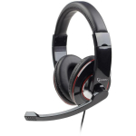 Gembird ausinės MHS-U-001 200 g, 2 m, 130 - 20000 Hz, 32 &Omega;, juodos, USB, sukamas mikrofonas, binauralinės