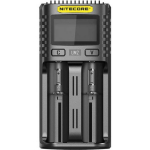 Nitecore įkroviklis UM2, 2 lizdai, 3000mA, LCD ekranas, IMR akumuliatorių atkūrimas, 1500mA vienam lizdui
