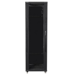 Lanberg Rack spinta 42U FF01-6642-12B, 600x600mm, juoda, 800kg, IP20, 2 ventiliatoriai, grūdintas stiklas