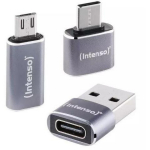 Intenso USB adapteris MIX480 7600913, pilkas spalvos, 3 adapteriai, USB-C į USB-A, USB-A į USB-C, USB-C į microUSB