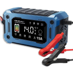 Qoltec 52496 Įkroviklis 12V 15A, AGM GEL SLA EFB LiFePO4, LCD, UVP SCP OVP OTP, apsauga nuo atvirk&scaron;tinės poliarizacijos