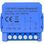 Avatto WSM16-DC-1 i&scaron;manusis 1 kanalo WiFi jungiklio modulis, 100-240V AC, 5A, IP20, 2.4GHz
