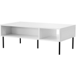 Cama Meble PALAZZO 400028 kavos staliukas, 110x60x40 cm, baltas matinis, medžio drožlių plok&scaron;tė, juodos kojos, lentyna