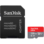 Sandisk atminties kortelė Ultra SDSQUAB-128G-GN6IA, 128GB, microSDXC, 140MB/s, Class 10, UHS-I, A1, SD adapteris