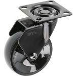 GTV Baldų ratukas CALIBRO KM-CALIBRO-75MM-BH-20, 75mm, 97mm, 64kg, 360&deg; sukimasis, be stabdžio, plienas, plastikas, juodas