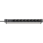 Brennenstuhl ilgintuvas 1390007308, 2 m, 8 lizdai, 230 V, 3600 W, 19500 A, IP20, aliuminis, sidabrinis juodas, vaikų sauga