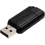 Verbatim PinStripe USB atmintinė 49065, 64GB, USB 2.0, 10MB/s skaitymas, 4MB/s ra&scaron;ymas, juoda, įtraukiamas USB portas