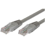 Tb tinklo kabelis AKTBXKS5U100G10, 1 m, RJ45 male, RJ45 male, Cat.5e, UTP, AWG 26, 100 MHz, varis, pilkas, 10 vnt.