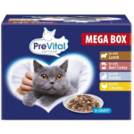 Prevital Maistas katėms DLKPVTKAM0004, 24 x 100 g, 9% baltymų, 5% riebalų, 82% drėgmės, padažas, suaugusioms katėms