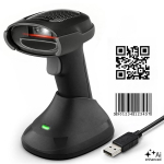 Qoltec Belaidis brūk&scaron;ninių kodų skaitytuvas 52753, 1D/2D, CMOS, Bluetooth, USB Type C, IP52, 200 cm, 4 mil, 1.5 m, stovas