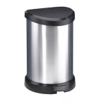 &Scaron;iuk&scaron;liadėžė metalizuotas Deco Bin 20L sidabras 802120582 Curver
