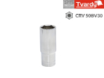 Tvardy &Scaron;e&scaron;iakampė giluminė galvutė T00141-06, 1/4" (6.35mm) kvadratinis pavaros, 6mm, 6 ta&scaron;kų, chromo vanadžio plienas 50BV30