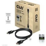 Club3D HDMI kabelis CAC-1372, 2 m, 48 Gbit/s, 10K 120Hz, 3D, auksiniai kontaktai, juodas