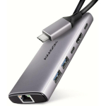 Axagon USB centras HMC-6G2L 10Gbps, 2x USB-A, 1x USB-C, 1x HDMI, 1x RJ-45, 0.15m maitinimo laidas