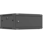 Lanberg sieninis montavimo kabinetas 19" 4U WF01-6604-00B, 60cm x 60cm x 29.01cm, juodas, 4U, vienvėrės durys
