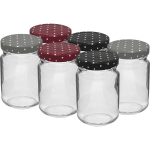 156 ml stiklainis su spalvotu dangteliu BROWIN 132156 fi 53, 6 vnt