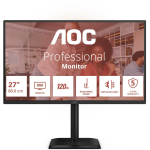 Aoc LCD monitorius Q27E4CV 68.6 cm 2560 x 1440 Quad HD 120Hz IPS reguliuojamas stovas USB centras 90W energijos tiekimas