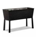 Keter vazonas Easy Grow Rattan Waves pilkas 29194592939, 114 x 49,3 x 75,7cm, 120L