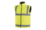 Hogert įspėjamoji liemenė HT5K245-2XL, 2XL 56, geltona 901 juoda 407, CAT.II, Oxford 300D PU, 2000 mm H₂O, poliesteris 160 g/m&sup2;