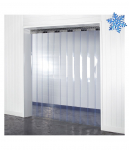 PVC juostų užuolaidų komplektas, angai 1100x2000 mm (atsparių &scaron;alčiui) : Persidengimas (proc.) - MIN (36 %), Tipas - Rifliuota