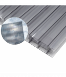 Kanalinis polikarbonatas 16x980x6000 mm, pilkas - antracito PLASKOLITE (2.5 kg/m2)