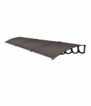 Sujungtas polikarbonato stogelis 1400x3000 mm tamsintas, juodi laikikliai