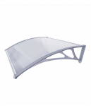 Polikarbonato stogelis 1200x1500 mm skaidrus, pilki laikikliai