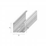 Vertikalus sienos profilis FAVOR CW (įv. matmenys) : Auk&scaron;tis - 50 mm, Ilgis - 4000 mm, Plotis - 100 mm