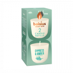 Bolsius &bdquo;Candles Clean Light&ldquo; papildymo žvakės, 2 vnt., kipariso ir gint