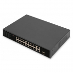 Digitus DN-95355 tinklo komutatorius Ne-valdomas Gigabit Ethernet (10/100/1000) Maitinimas per Eternetą (PoE) 1U Juoda