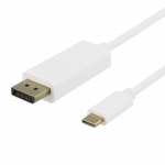 Deltaco USB-C - DisplayPort kabelis DELTACO 4K UHD, paauksuotos jungtys, 1m, baltas / USBC-DP101-K / 00140013