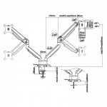 InLine 23171B monitoriaus laikiklis arba stovas 43,2 cm (17") Stalas Juoda
