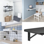 Maclean Laikiklis MACLEAN MC-876 Wall Folding Shelf Table Brackets iki 50kg Solid Complete Set Brackets + Assembly elements