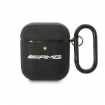 Mercedes-Benz Mercedes "AMG Leather Big Logo" - "Apple AirPods" dėklas, juodos spalvos