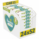 Pampers Sensitive Plastic Free Servetėlės Kūdikiams 24 Pakuotės, 1248 Servetėlės