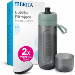 Brita Active + 2 MicroDisc filter bottle pastel green