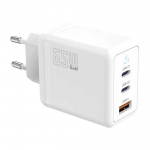 TB Įkroviklis jungiama į tinklą 2x usb c + usb a power delivery balta, gan 65w