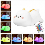 Media-Tech POKKY Clever Dino - Silicone, multicolored night lamp with rechargeable battery. Control by tapping or with the remot