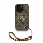 Guess PU 4G Metal Logo Stovas Kamerai Rėmelis Dėklas iPhone 15 Pro