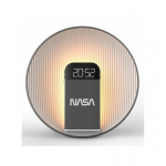 Nasa Ne&scaron;iojama Bluetooth kolonėlė su laikrodžiu, Qi įkrovikliu, LED lempa, balta, su &scaron;viesos signalu, Nasa SPC600 / Nasa SPC600