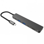 Fuj:tech Slim USB-C Hub su 100 W PD įkrovimu, 5 prievadai