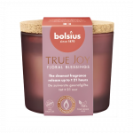 Bolsius Žvakių aromatas. stiklas gl. su kam&scaron;čiu True Joy &Oslash;66x83mm gėlių