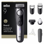 Braun BeardTrimmer 9 80789785 barzdos kirpimo ma&scaron;inėlė AC-Baterija 20 2 cm &bdquo;Wet & Dry&ldquo; Pilka