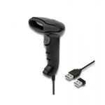 Qoltec 50868 brūk&scaron;ninių kodų skaitytuvas Rankinis brūk&scaron;ninių kodų skaitytuvas 1D/2D Lazeris Juoda