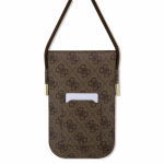 GUESS Dėklas Guess PU 4G Metal Logo Script Phone Bag Brown