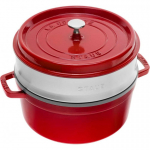 Staub Puodas żeliwny apvalus su wkładem Staub - 3.8 ltr, Raudona