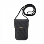 Guess PU 4G Metal Logo Script Phone Bag Black