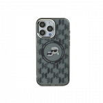 Karl Lagerfeld Dėklas Karl Lagerfeld KLHMP16SHMCKMHK iPhone 16 6.1" juoda/juodas IML Monogram Karl&Choupette Head MagSafe
